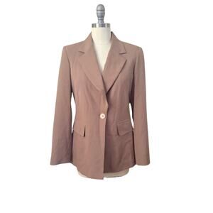 Harve Benard Womens Blazer Size 6 Tan Single Button Career Jacket